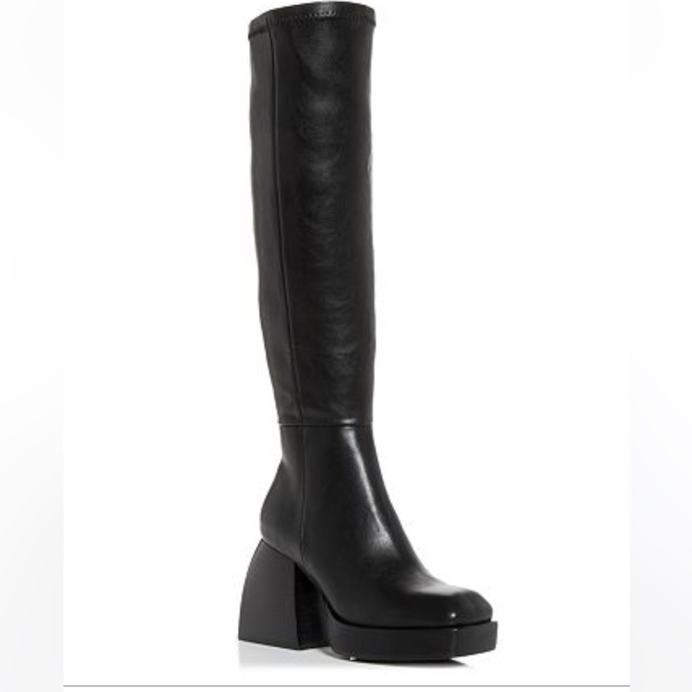Jeffrey Campbell womens stretch high block heel boot worn once